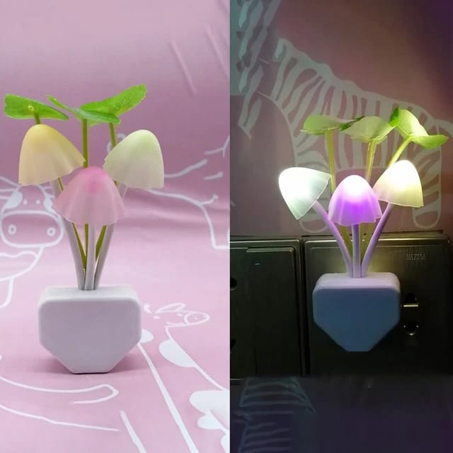 LED Mushroom Night Light – Automatic Sensor Lamp for Bedroom, Nursery & Home (Random Colors)