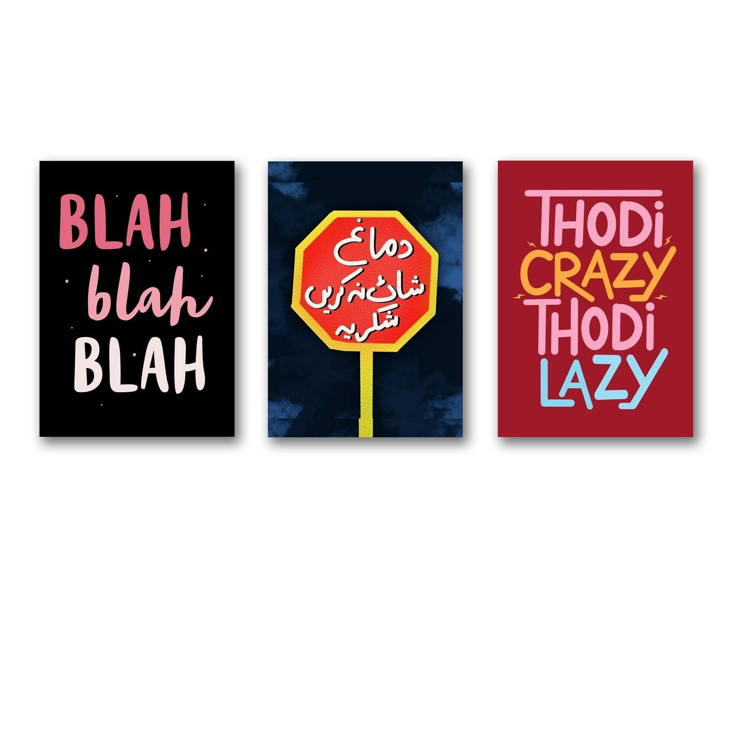 Modern Set of 3 Premium Wall Art Photo Tiles – Home & Office Wall Décor (8×11")