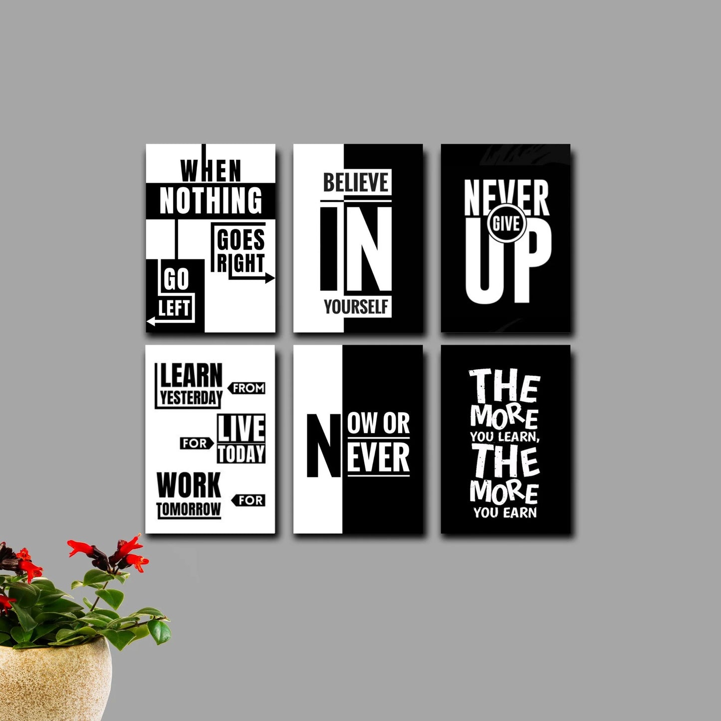 Modern Set of 6 Premium Wall Art Photo Tiles – Home & Office Wall Décor (8×11")