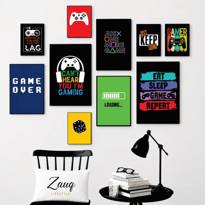 Modern Gaming Wall Art Set – 10 Premium Photo Tiles for Gaming Rooms & Home Décor