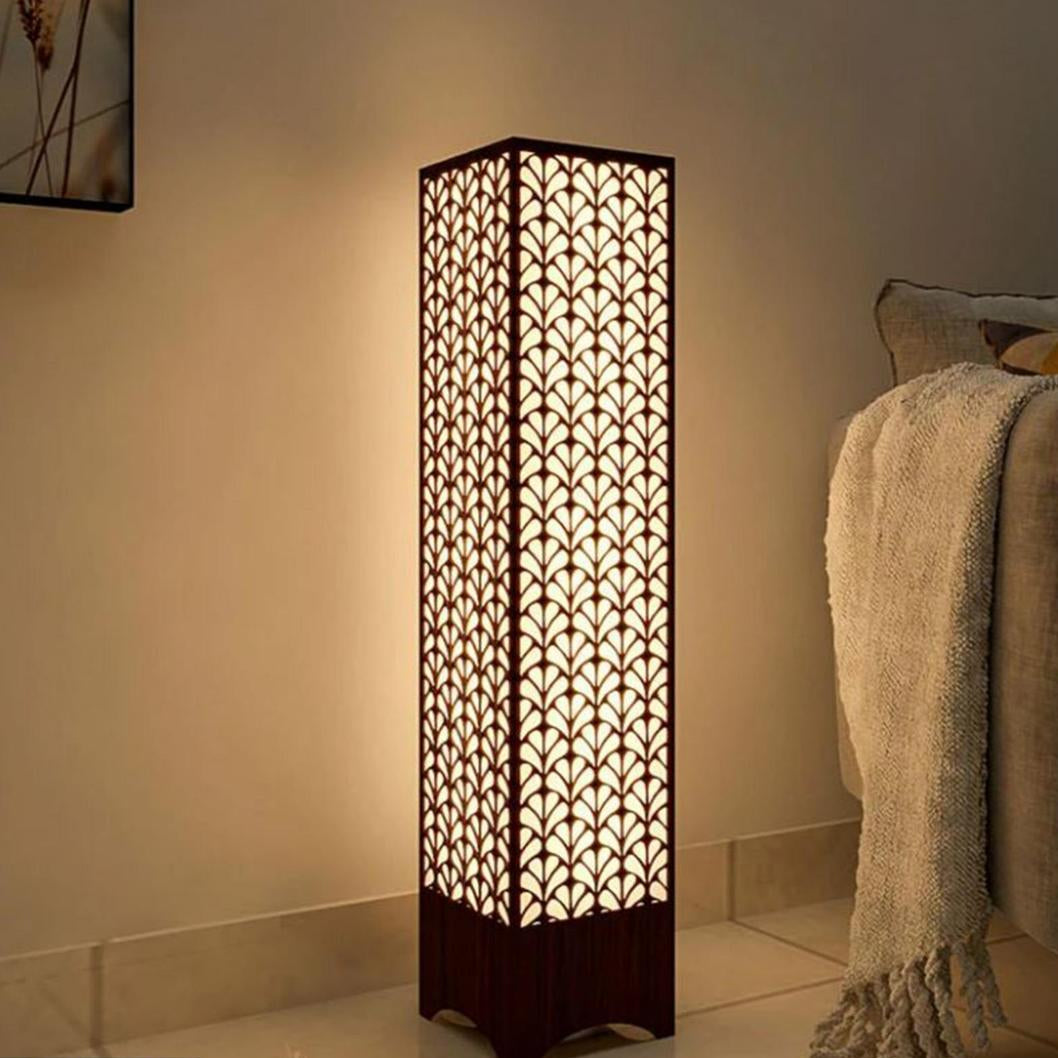 Modern Wooden Floor Lamp with Leaf Design for Home & Office